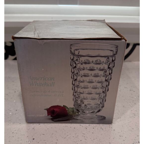 Indiana Glass Other - Set of 8 Vintage Indiana Glass~Whitehall Iced Tea Clear Cubist 14 oz.